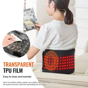 Red Light Therapy Belt for Waist & Shoulder 660&850nm 80 LEDs 240 Chips Dual Wavelengths 3 Intensities 3 Vibration Levels 10Hz Pulse Effective Pain Relief Therapy On-The-Go with 3000mAh Power Bank