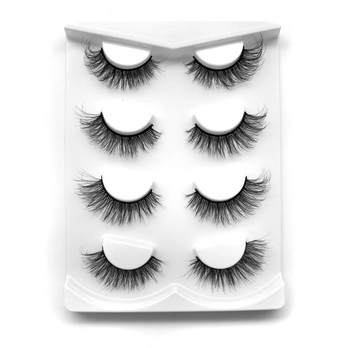 4 Pairs Cat Eye False Eyelashes, Wispy Cat Eye Faux Cluster Lashes, Natural Curling Eye Makeup Strip Lash, Fluffy Eyelashes, High Quality for Women & Girls, Soft Lashes