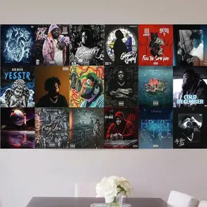 Rod Wave Album Collage Tapestry Flag,  Indoor/Outdoor Wall Hanging Poster for Bedroom Decor, Banner