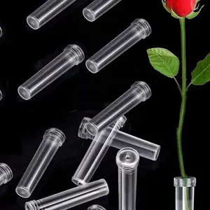 15 Flower Water Tubes for Floral Arrangements, Leak-Proof Clear Plastic Flower Holders (Assorted Sizes)