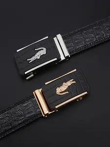 Men's Genuine Leather Belt Business Casual Fashion Versatile Unique Young People Automatic Buckle Cowhide Pants Waistband, All Seasons