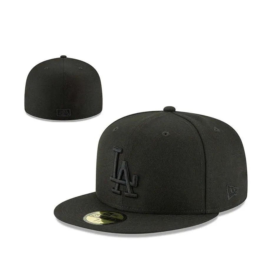 Los Angeles Baseball Team 59FIFTY Fitted Cap – Embroidered Flat Bill Hat for Men Women, Streetwear Sports Fashion