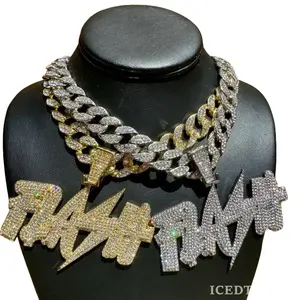 Rhinestone Diamon Flash Large Pendant, Fashion Jewelry for Party, Daily Clothing Decor, Trendy Street Iced Bling Out Chain