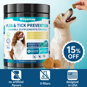 Woyamay Omega-3 Flea & Tick Prevention Dog Chews - 200 Soft Treats with Chicken Flavor, Fish Oil, Coconut Oil, Neem & Brewer's Yeast for Skin & Immune Health  Supplements #Summervibes #summeressentials #petlover DealsForYouDays