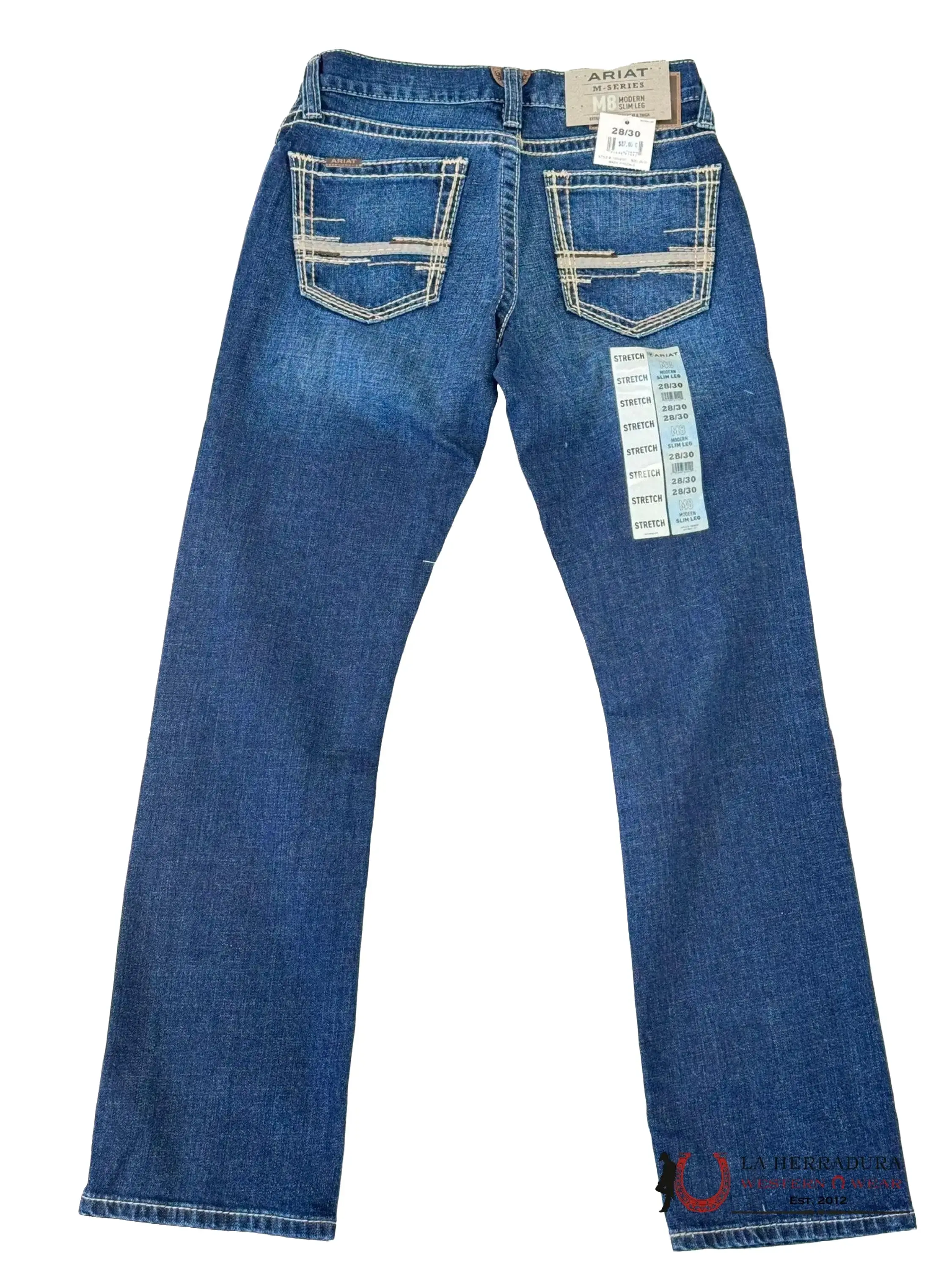 ARIAT Mens Pinedale M8 Modern Fit Slim Leg 10048250 Casual Streetwear Jeans with Soft Shell Pocket Trouser Pants Menswear Comfortable Denim Shirts Plain Beige