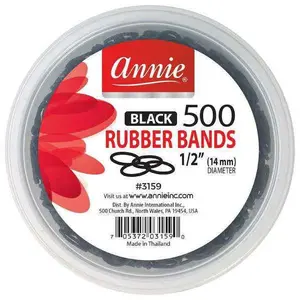 Annie Black Rubber Bands 500/1000 count tubs