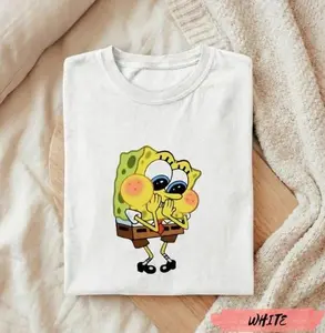 Cute Yellow Cartoon Face Blush Graphic T-Shirt, Soft Cotton Unisex Tee#cutegraphic #cartoonstyle #funnytee #streetwear #viraltee