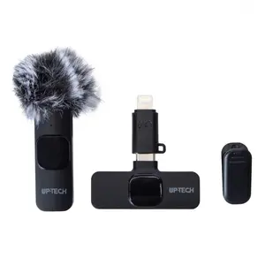 Wireless Lavalier Microphone Set with Furry Windscreen for iPhone and Android Devices