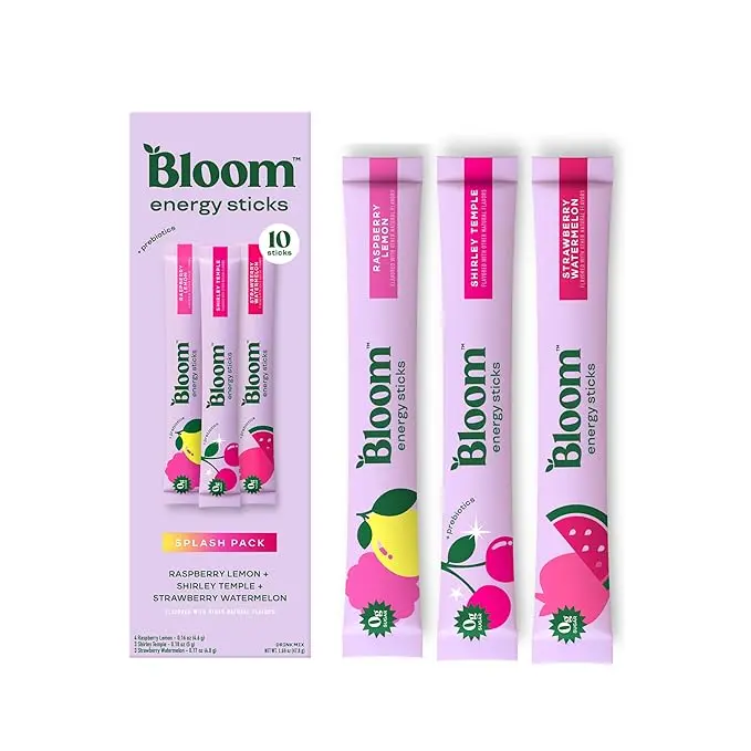 Bloom Nutrition Energy Drink Powder Packets, Variety, 10 Count | Sugar Free Drink Mix with L-Theanine, B Vitamins & Natural Caffeine, On the Go Powder Sticks for Natural Energy, 10 Calories