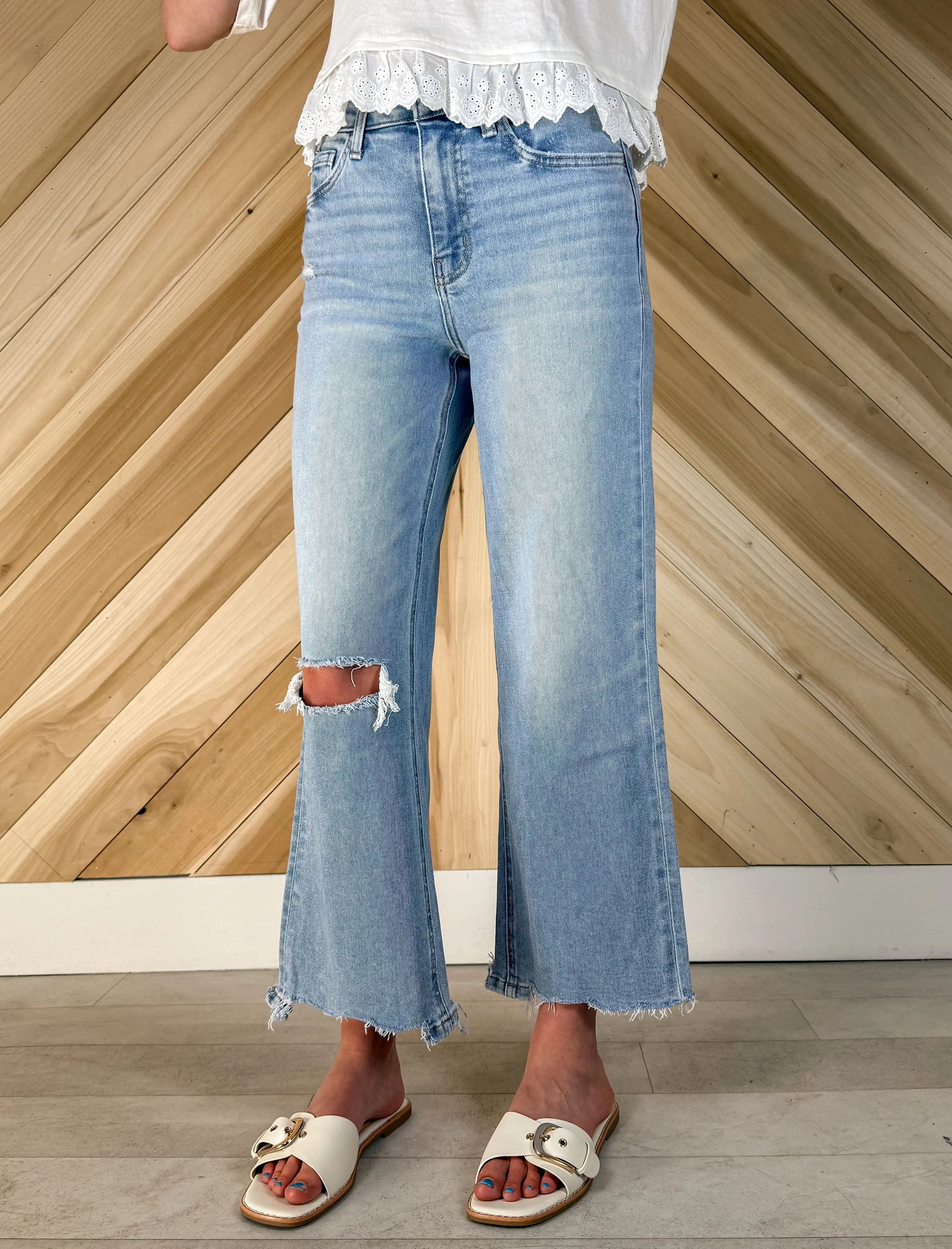 The Olivia High Rise Wide Leg Cropped Jeans