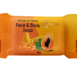 Byenblan Papaya Face & Body Soap 1 Piece Citrus Glow Floral Design Unisex Soft Cover Special Edition 2025 Edition 4oz