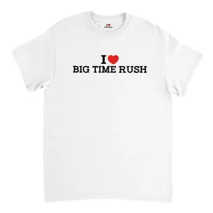 I Love Big Time Rush Shirt, BTR Fan Tee, Y2K Retro Graphic T-Shirt, Cute Music Fan Gift, Unisex Aesthetic Tee, Spandex, Shortsleeve