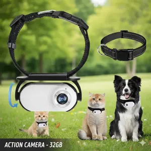 1080P HD Pet Collar Camera, Waterproof Wireless Action Cam with Stabilization, Mini Portable Pet Monitor for Indoor/Outdoor, Real-Time Remote Viewing Cat Dog Behavior Recorder.