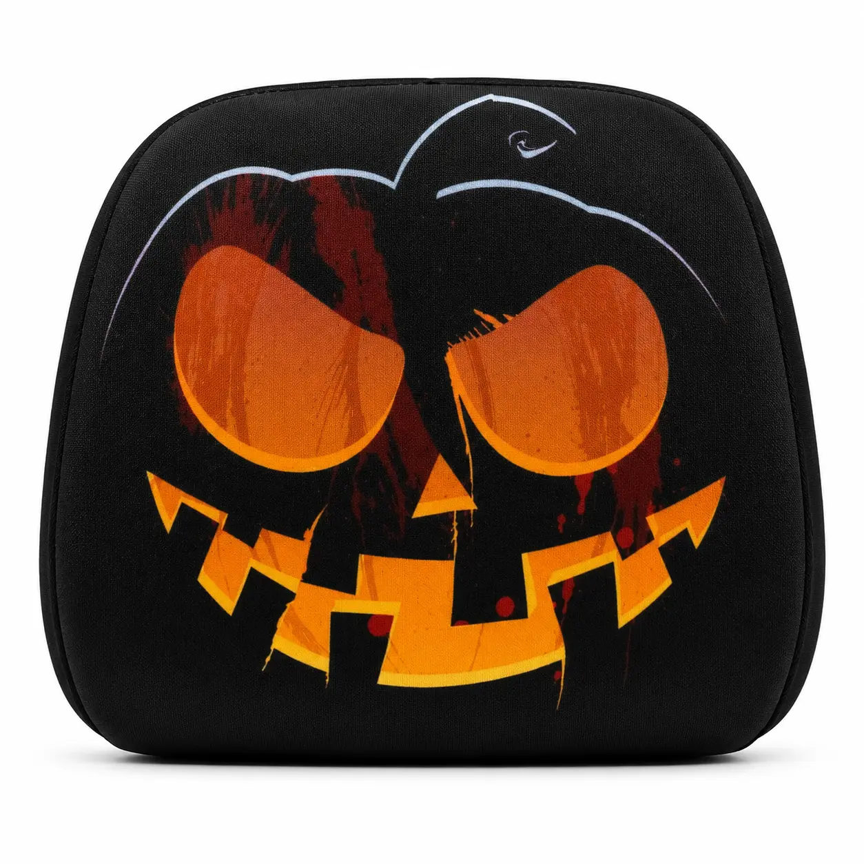 Halloween Pumpkin Head Pillowcase Evil Expression Car Seat Headrest Cover - Unique style design, washable cotton car accessory, car product, Father's Day gift car interior decoration, stretchy universal dustproof cover