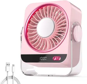 Desktop USB Fan - 199 Speeds Rechargeable Cooler,Portable Fan with Ice Cooling, Portable Desk Air Circulator Device, Quiet Personal Cooling Machine Unit | Home Office School Classroom for Home Office School Classroom