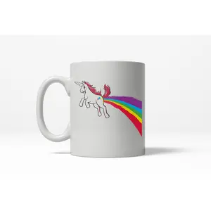 Unicorn Farting Funny Rainbow Magical Ceramic Coffee Drinking Mug  - 11oz Funny Coffee Mugs Ceramic Printed Drinkware Cup