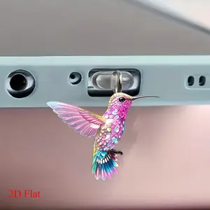 Colorful Acrylic Hummingbird Dust Plug for iPhone Type C Android Phones iPad Tablets AirPods Charging Port Decoration Charm