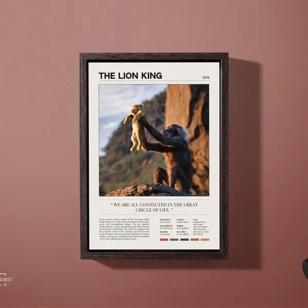 The Lion King 2019 Movie Poster Pride Rock Film Modern Minimalist Home Wall Art & Print