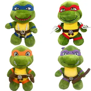 2026 new 25cm Ninja Turtles Plush Dolls Anime Game TMNT Leo Raph Mike Don Stuffed Animals Decoration Ornament Toys for Kids Birthday Gift