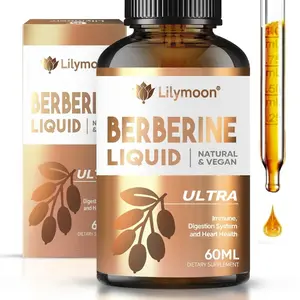 Lilymoon Berberine Liquid Dietary Supplement - Plant-Based Formula with Organic Cinnamon, Bitter Melon, Turmeric - Vegan, Gluten-Free, Non-GMO - 60ml
