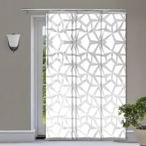 Shattered 4-Panel Single Rail Panel Track Extendable 34"-57"W, Panel width 15.75" - 50% LIGHT-FILTERING