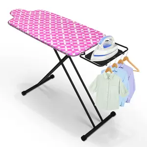 Extra Large Ironing Board with Iron Rest (Pink) Household Clothes
