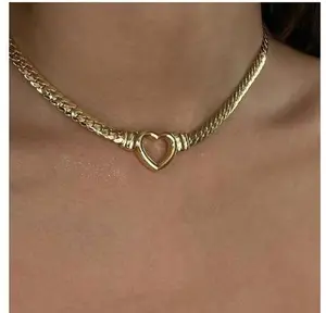 Veliora Gift B Cuban Link Heart Chain, Woven Stainless Steel Adjustable Unisex Braided Jewelry initial necklaces Elegant Rose Bear Miami