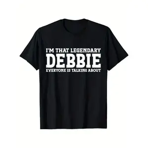 Debbie Personal Name Women Girl Funny Debbie T-Shirt Round Neck Cotton Black T-Shirt for Women Men Short Sleeve T-Shirt Shirts Men Women T-Shirts