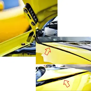 Aluminum Billet Alloy Hood Spacer Kit - Engine Hood Vent Spacer Riser, Fit for Honda Civic EK EF 88-00 & Acura Integra, Heavy Duty Billet Alloy Construction, Improve Engine Ventilation, Easy Installation, Car Modification Accessory