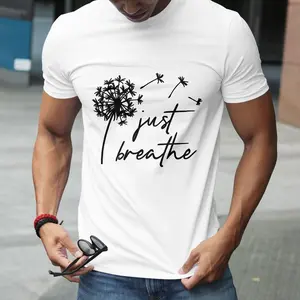 Just Breathe Dandelion T-Shirt, Momlife Shirt, Inspirational Quote Tee, Positive Mindset, Motivational Women Top