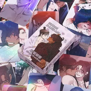 55 Pcs/Set Korean BL Manhwa Laser Lomo Card Comic Characters 3 inches Photo Card Fans Collection Gift