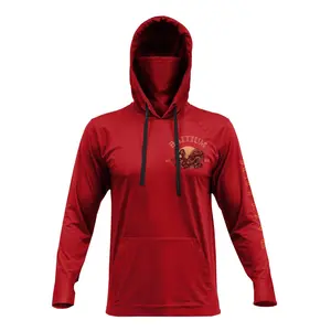 Men's hooded sports lure fishing suit, quick drying breathable long sleeved fishing suit shirt