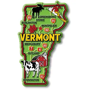 Vermont Colorful State Magnet by Classic Magnets, 2.4" x 4"