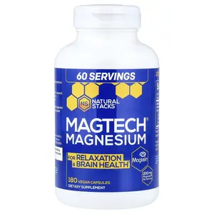 MagTech Magnesium Mineral Supplement - 180 Vegan Capsules (66.6 mg per Capsule) - Multi-Ingredient, Nootropic Mineral Supplements