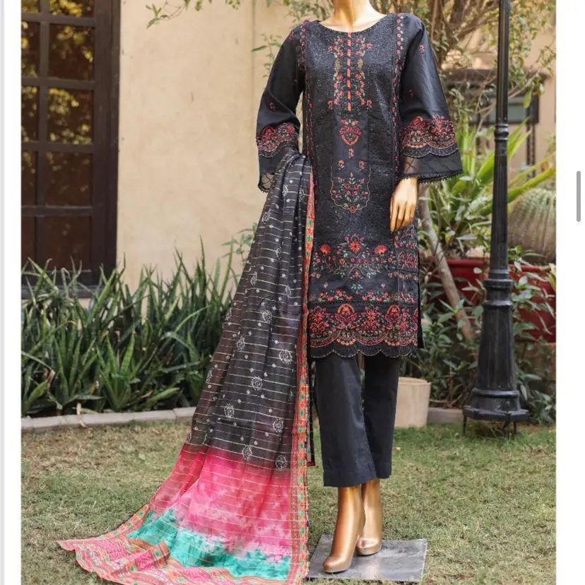 Pakistani festive season ready to wear trendy outfit shirts pants dupatta. Indian  ethnic wear spring collection 2024
