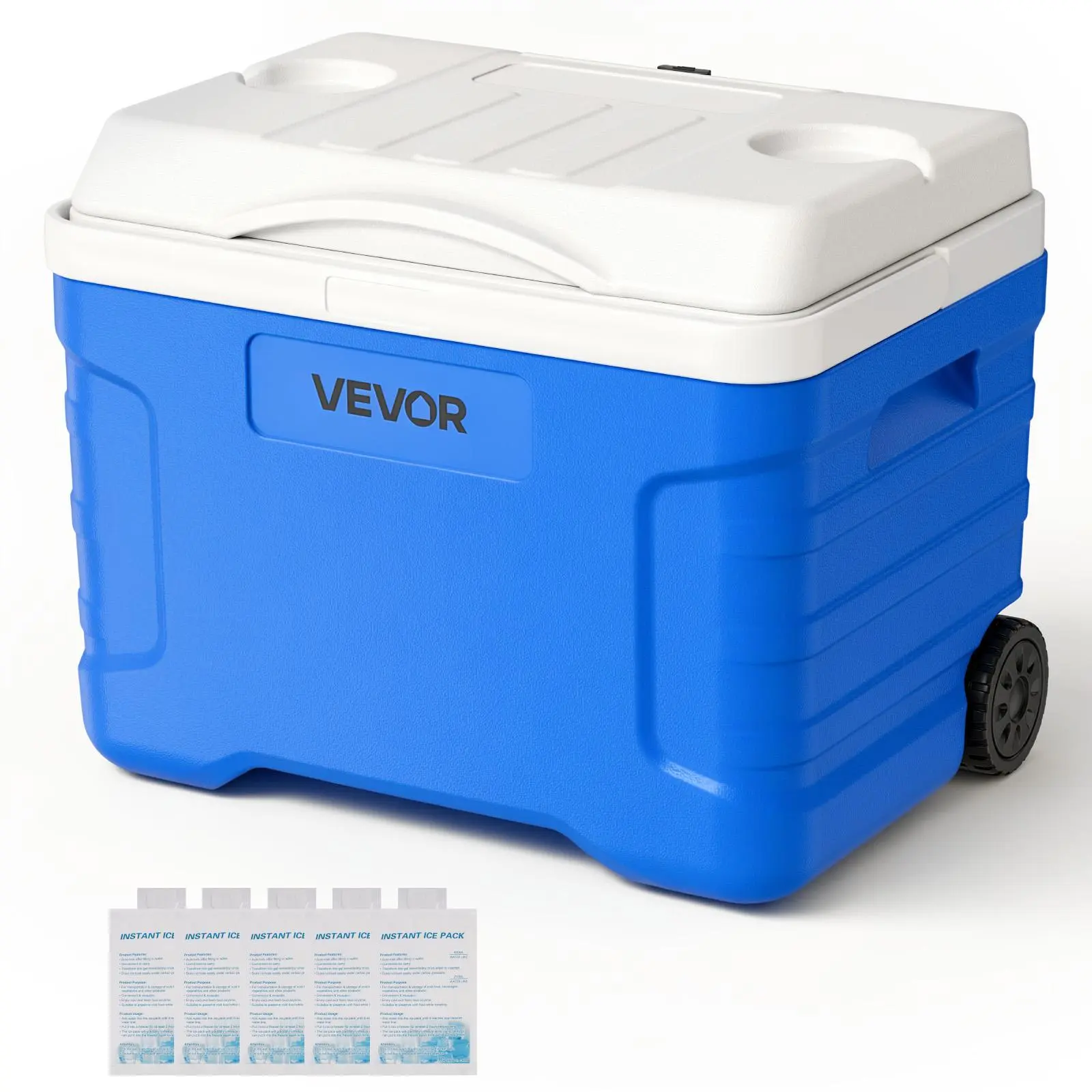【SummerFinds】VEVOR Hard Cooler, 21QT Portable Rolling Cooler with Wheels, Leak-Resistant Coolbox Keeps Contents Cool for 48 Hours, Ice Retention Insulated Chests, Ultra-Light for Outdoor Picnics, Grill, Camping