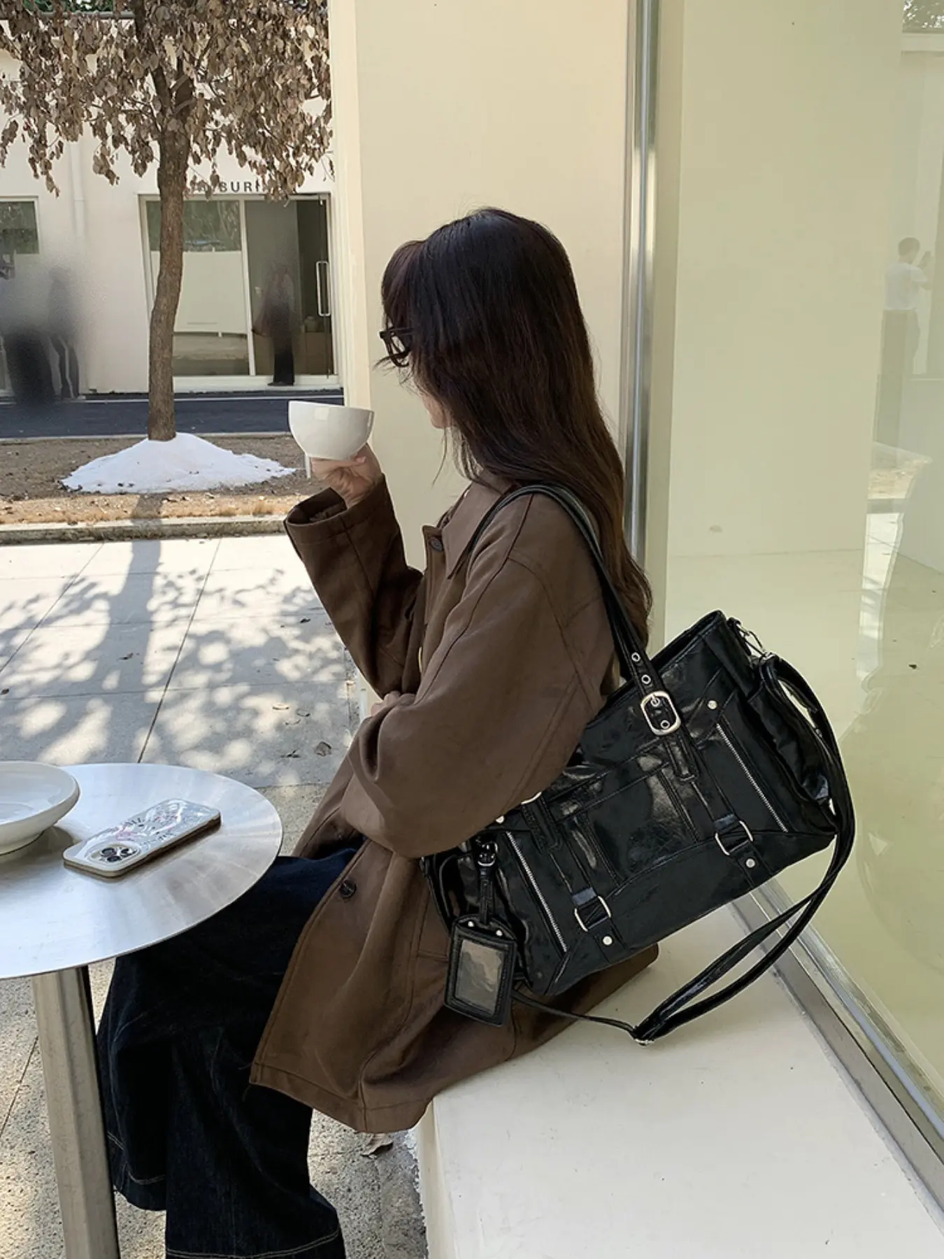 Y2K Style Shoulder Bag, Commuter Crossbody Bag, Casual Crossbody Bag, Sweet Cool Large Capacity Tote, Versatile Handbag & Motorcycle Bag, Handbag Sling Bag