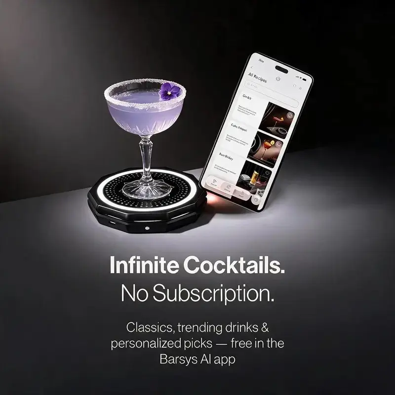 Modern Smart Coaster 2.0 - App-Controlled Portable Automatic Cocktail Maker & Drink Mixer, Kitchenware with 1000+ Cocktail & Mocktail Recipes