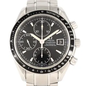 Pre-owned Omega Stainless Small Leather Goods Speedmaster Date Steel Automatic