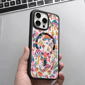 Cute Mushroom Pattern Clear Magnetic Phone Case , Compatible with MagSafe Silicone Bumper Protective Cover For iPhone X XSMAX 11 12 13 14 15 16 17 Pro Max Plus Air/MKLCX205