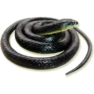 Realistic Fake Rubber Snake Toys Black That Look Real Prank Stuff Cobra 49 Inch Long