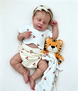 48 CM 3D-Paint With Visible Veins Full Vinyl Body Asleeping Girl Reborn Baby Doll Toy Lifelike Play House Bathe Toy Realistic Newborn Doll Soft Weighted Dolls