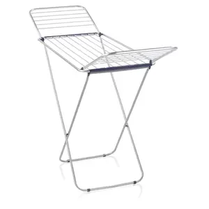Leifheit Siena 180 Classic Lightweight Foldable Clothes Drying Rack, Silver