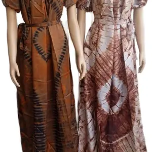 Adire Silk Dresses - Elegant Tie-Dye Patterns for Women's Fashion