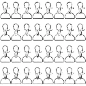 Key Chain Clip Hook,  D Ring Clip  Lanyard Swivel Snap Hooks Clip  Key Ring for Crafts and Purse Hardware (3/4 inch)