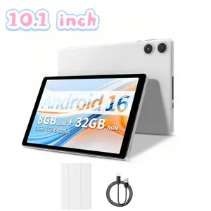10.1 Inch Android Tablet PC, 8GB RAM, 32GB Storage, Long Battery Life, Anti-Slip Back Cover, Gemini Ai, Learning & Entertainment