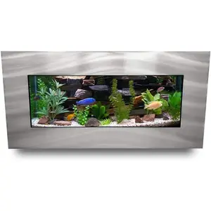 Aussie Aquariums Aa-Skyline-Bsilver 2.0 Wall Mounted Aquarium Brushed Silver Vandue