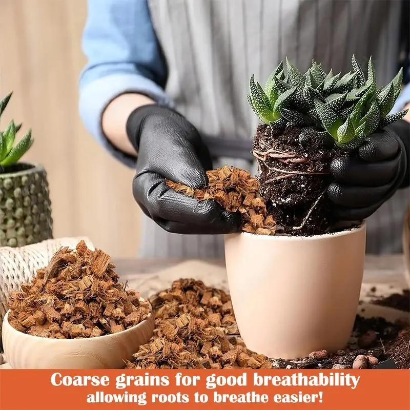 4PCS Environmentally Friendly Coconut Fiber Coir Bricks, Brick-Shape Compressed Growing Medium with Water Retention, Expands After Watering, 4.4 lbs Total Garden Soil for Home Improvement & Garden Supplies