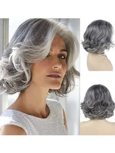 Women's Synthetic Wig Small Curls Short Curly Granny Style Fiber Wig Cap, Perfect Holiday Gift, Daily Party Use, Multi-Scene Suitable