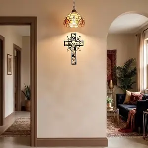 Metal Cross Wall Art, Home Decor for Living Room, Office, Kitchen, Ideal for Valentine's Day, New Year, Easter, Outdoor Wall Decoration